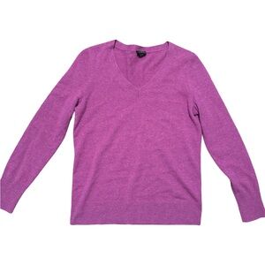 Talbots Cashmere Plum V-Neck Sweater